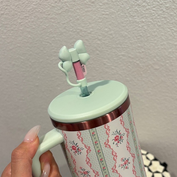 Floral Mint Travel Mug - Picture 4 of 5